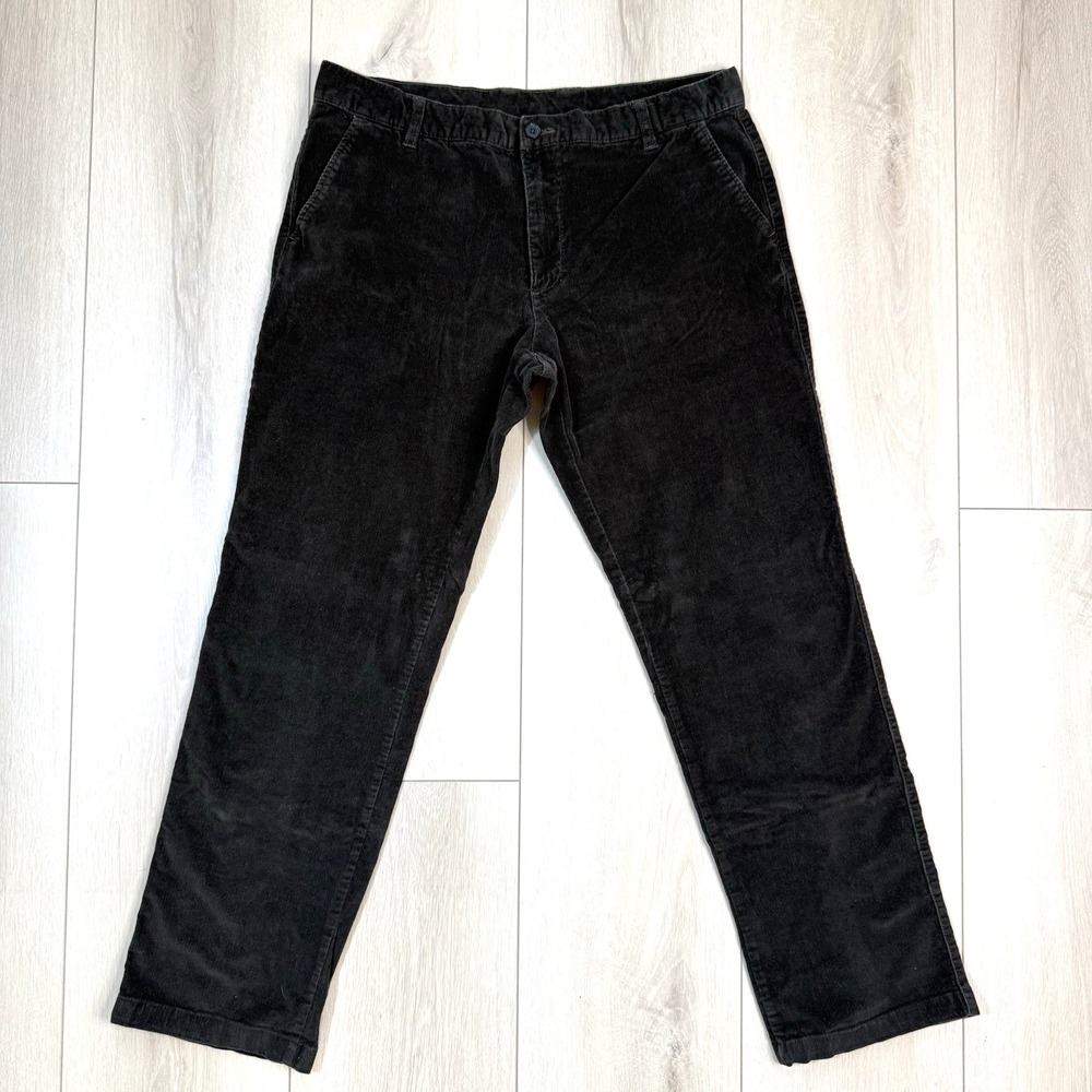 Scullers Corduroy‎ Pants Men's 36 Slim Fit Olive Green Cotton Trousers 35x31